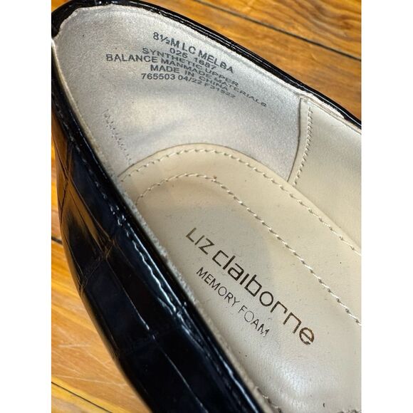 Liz Claiborne Melba Crocodile Leather Block Heels Size 8.5 M - Picture 11 of 11